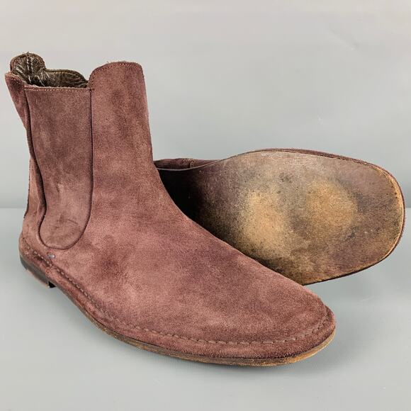 PAUL SMITH Size 9 Purple Suede Ankle Boots